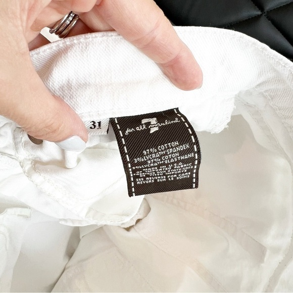 7 For All Mankind Women's Dojo Straight Leg Jeans White Slash Rhinestone 31 - Picture 8 of 8